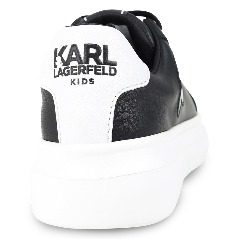 Baskets basses en cuir de vachette KARL LAGERFELD KIDS 
                    GARCON
