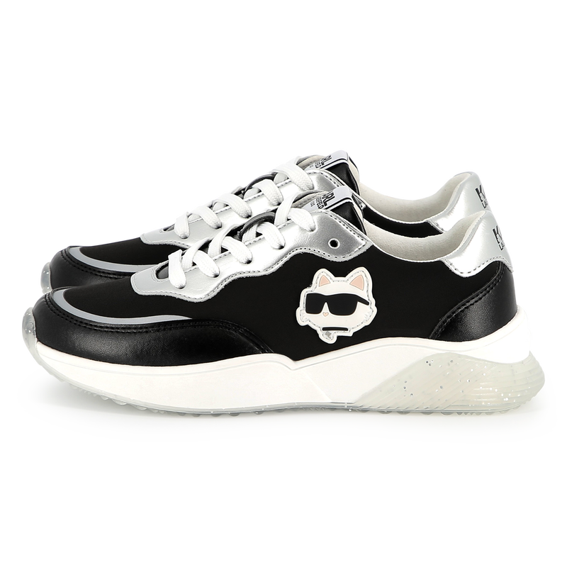 Baskets à lacets avec badge KARL LAGERFELD KIDS 
                    FILLE