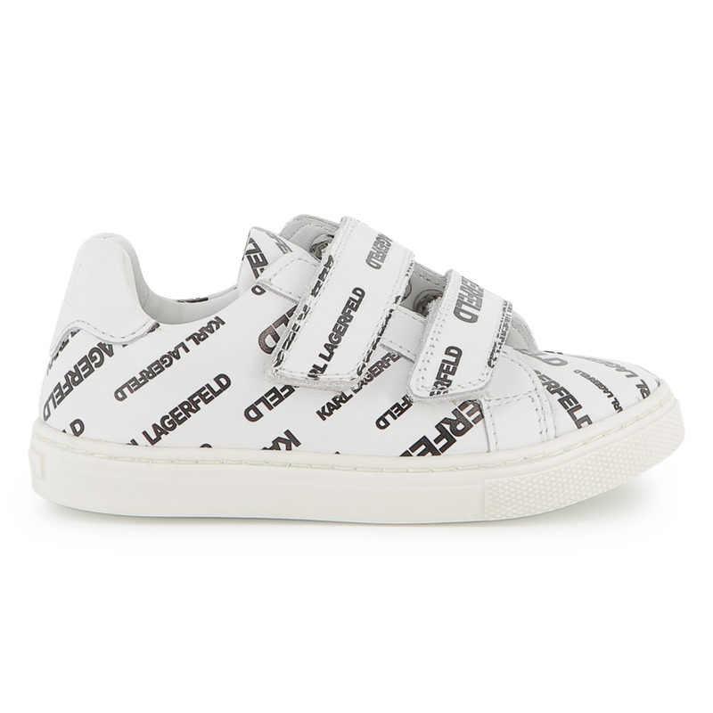 Baskets en cuir à fermeture par bandes auto aggrip KARL LAGERFELD KIDS 
                    UNISEXE