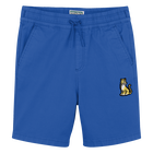 Bermuda en coton avec badge, WAVE BLUE, hi-res