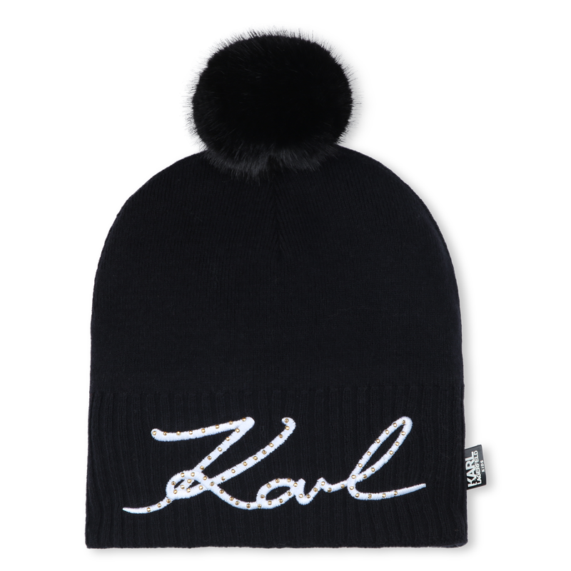 Bonnet à pompon KARL LAGERFELD KIDS 
                    FILLE