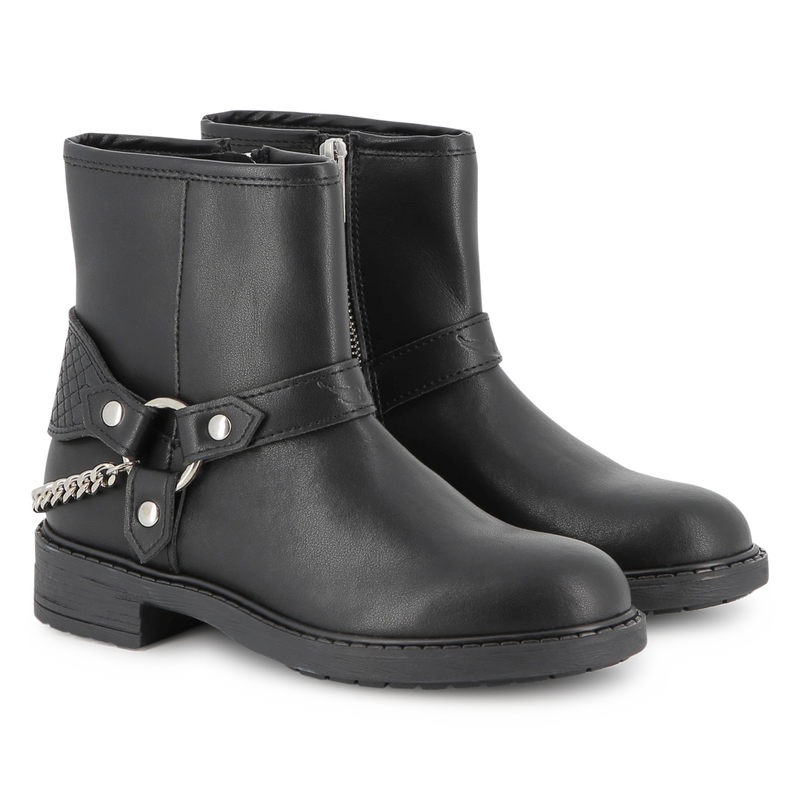 Bottines motardes en cuir de vachette ZADIG & VOLTAIRE 
                    FILLE