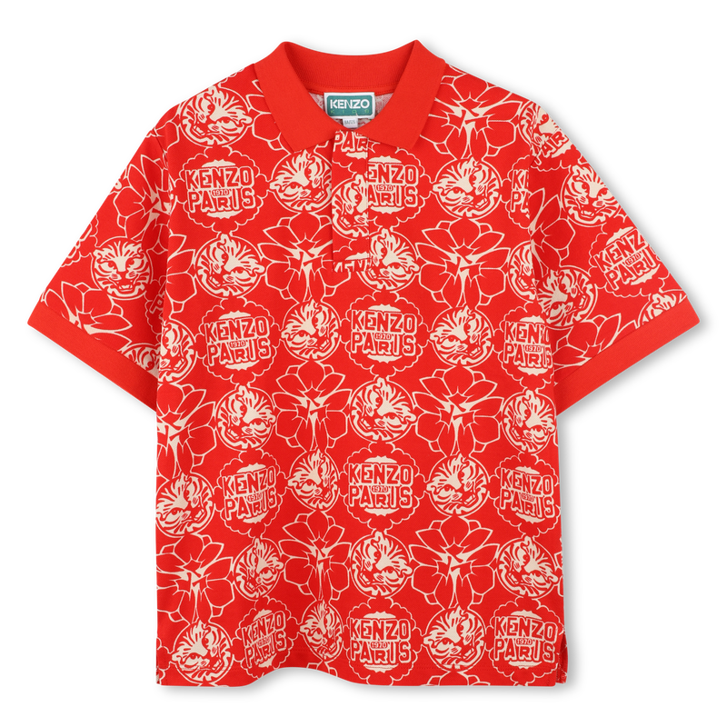 Polo imprimé en coton piqué KENZO KIDS 
                    GARCON