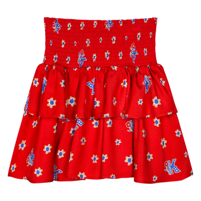 Jupe imprim&eacute;e &agrave; volants KENZO KIDS FILLE