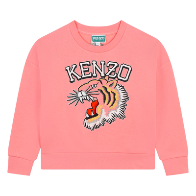 Sweat-shirt brodé en coton KENZO KIDS FILLE