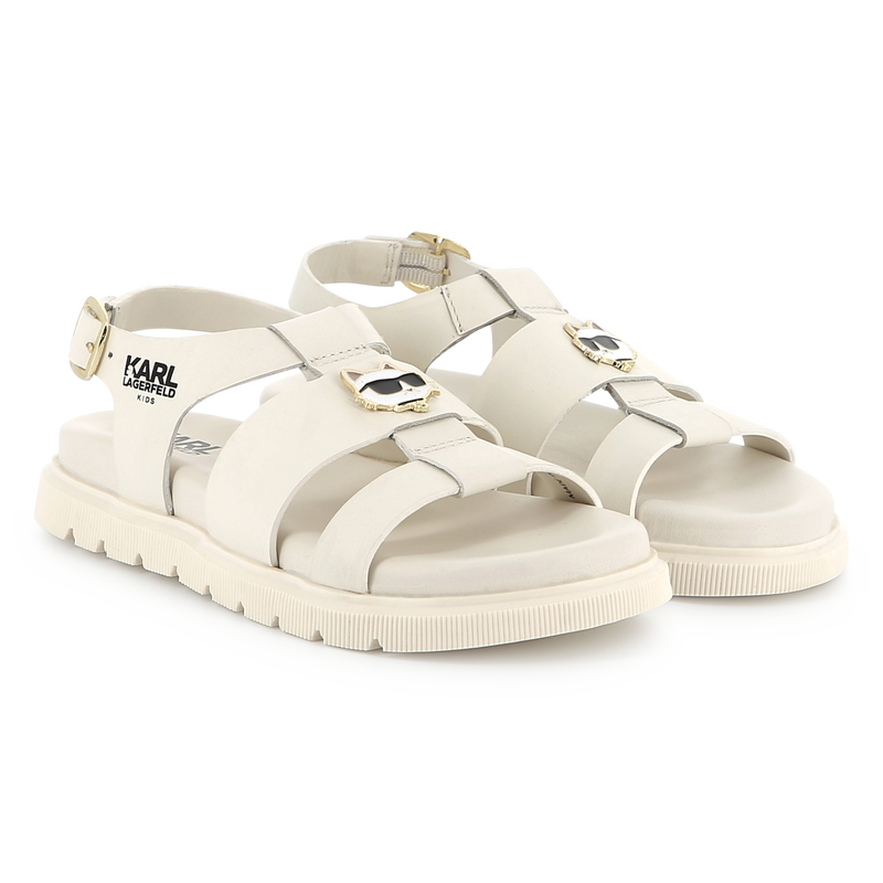 Sandales en cuir avec boucle KARL LAGERFELD KIDS 
                    FILLE