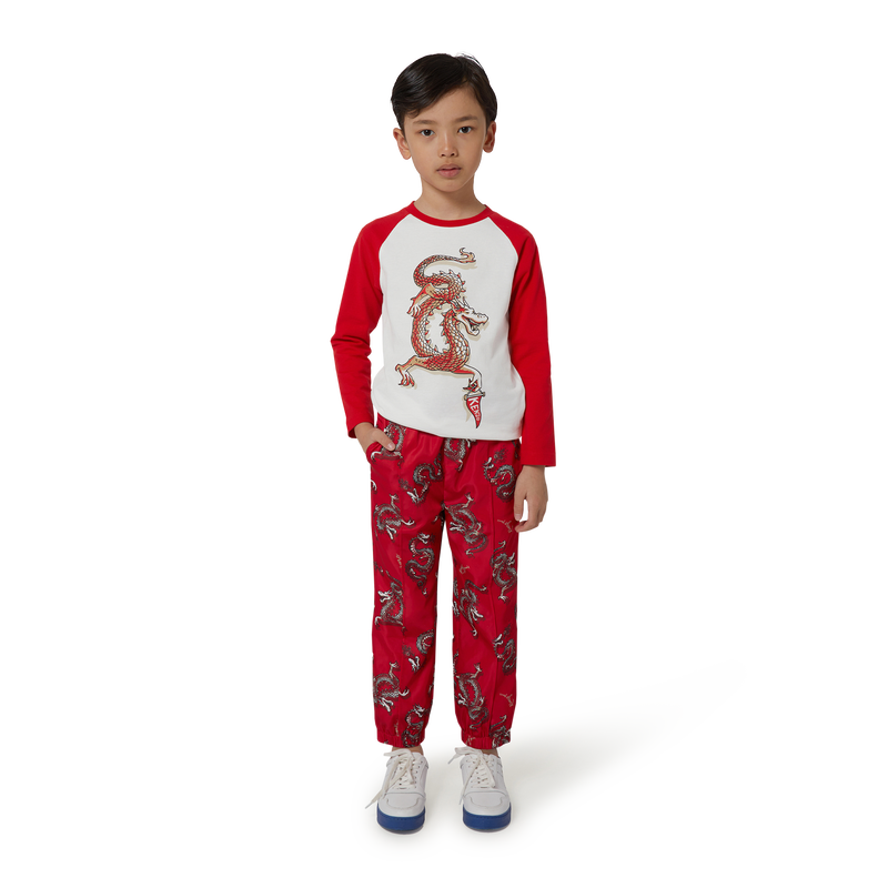 T-shirt en coton avec imprimé KENZO KIDS 
                    GARCON