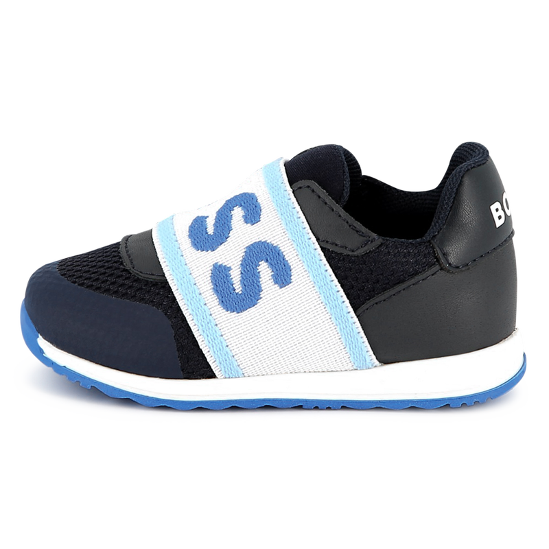 Baskets en cuir et r&eacute;sille BOSS 
                        GARCON