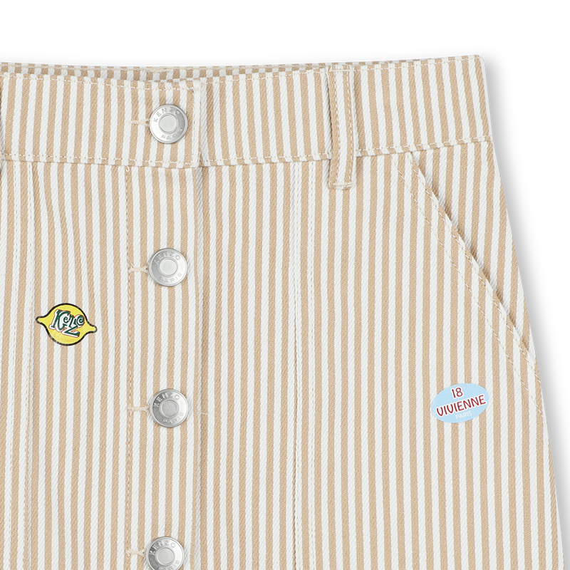Jupe en coton avec badges KENZO KIDS 
                    FILLE