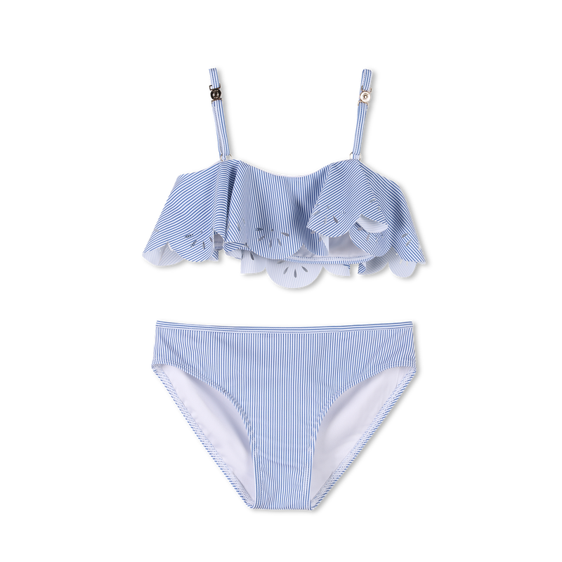 Maillot  2 pièces rayé à volant CHLOE 
                    FILLE