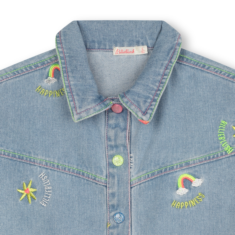 Combishort en jean brodé BILLIEBLUSH 
                    FILLE