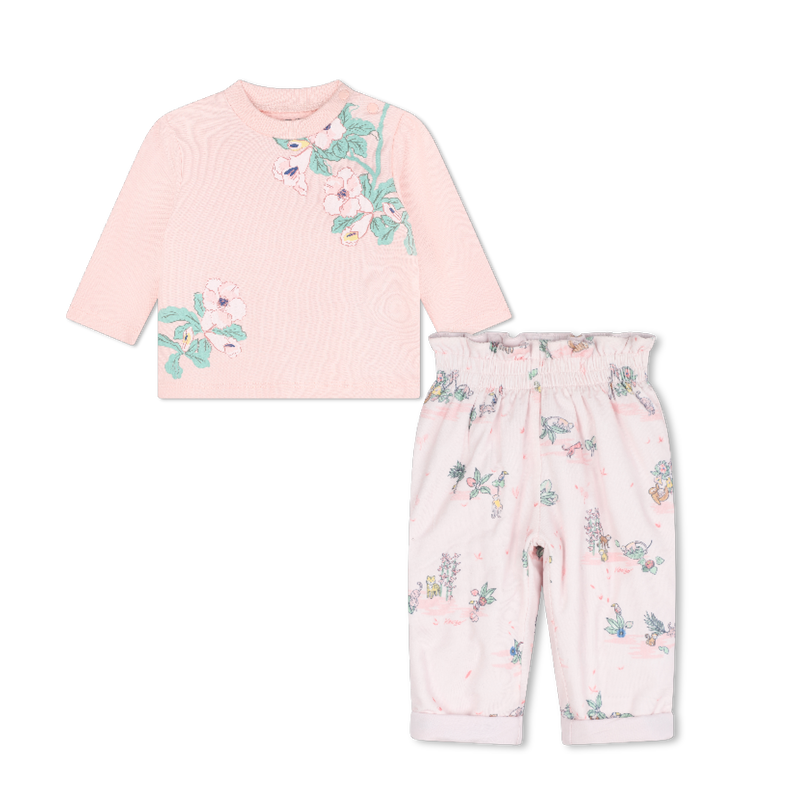 T-shirt et pantalon bimatière KENZO KIDS 
                    FILLE