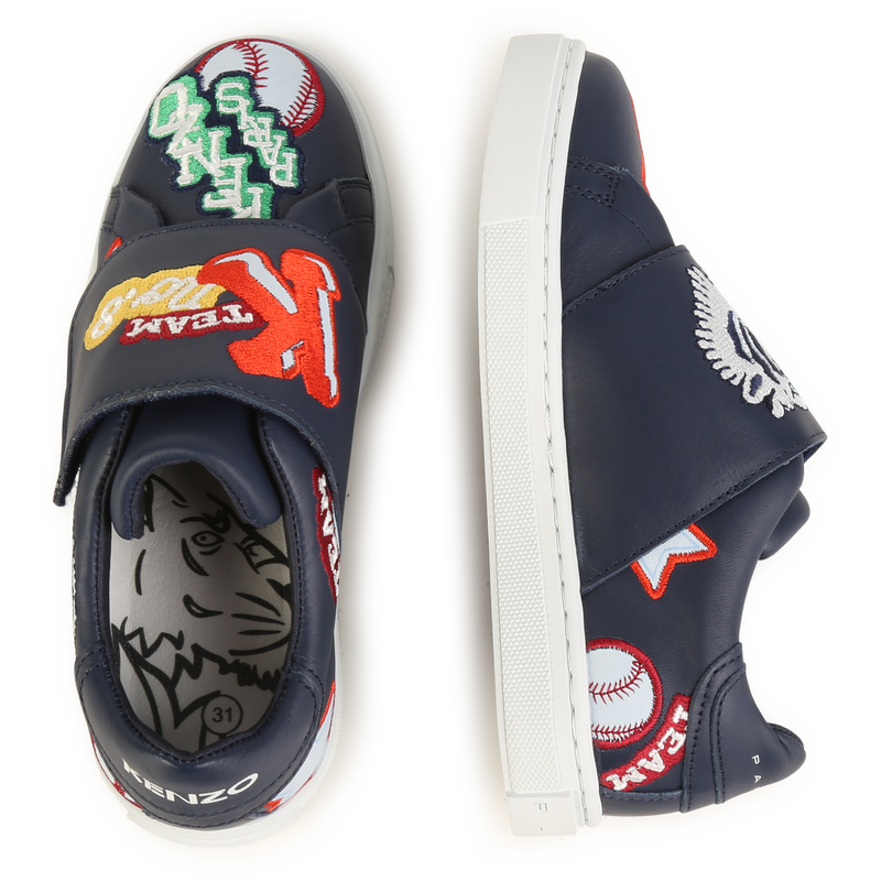 Baskets brodées à bandes auto-agrippantes KENZO KIDS 
                    UNISEXE