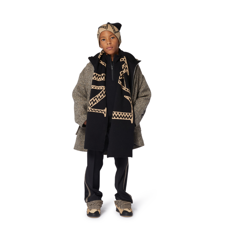 Manteau mi-long motif chevrons LANVIN 
                    GARCON