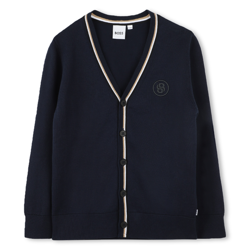 Cardigan boutonné avec rayures BOSS 
                    GARCON
