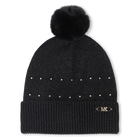 Bonnet tricot avec pompon, BLACK, hi-res
