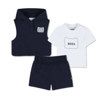 ENSEMBLE T-SHIRT + SWEAT+ SHORT BOSS GARCON