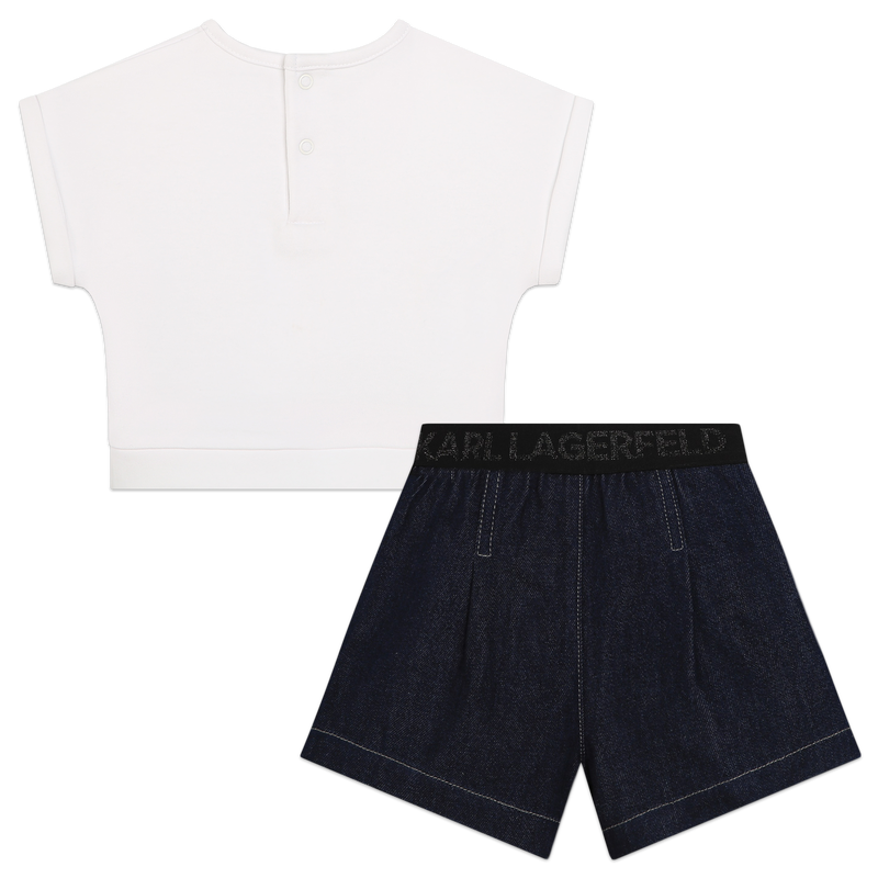 Short en jean et T-shirt KARL LAGERFELD KIDS 
                    FILLE