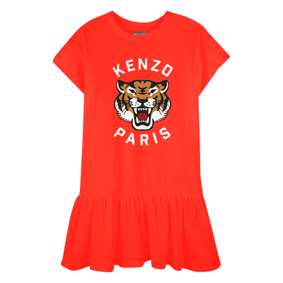 Robe imprimée à volant KENZO KIDS FILLE