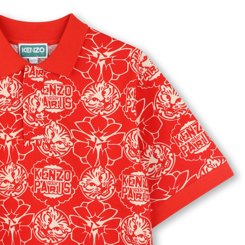 Polo imprim&eacute; en coton piqu&eacute; KENZO KIDS 
                        GARCON