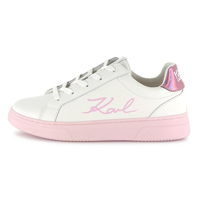 Baskets en cuir à lacets KARL LAGERFELD KIDS FILLE