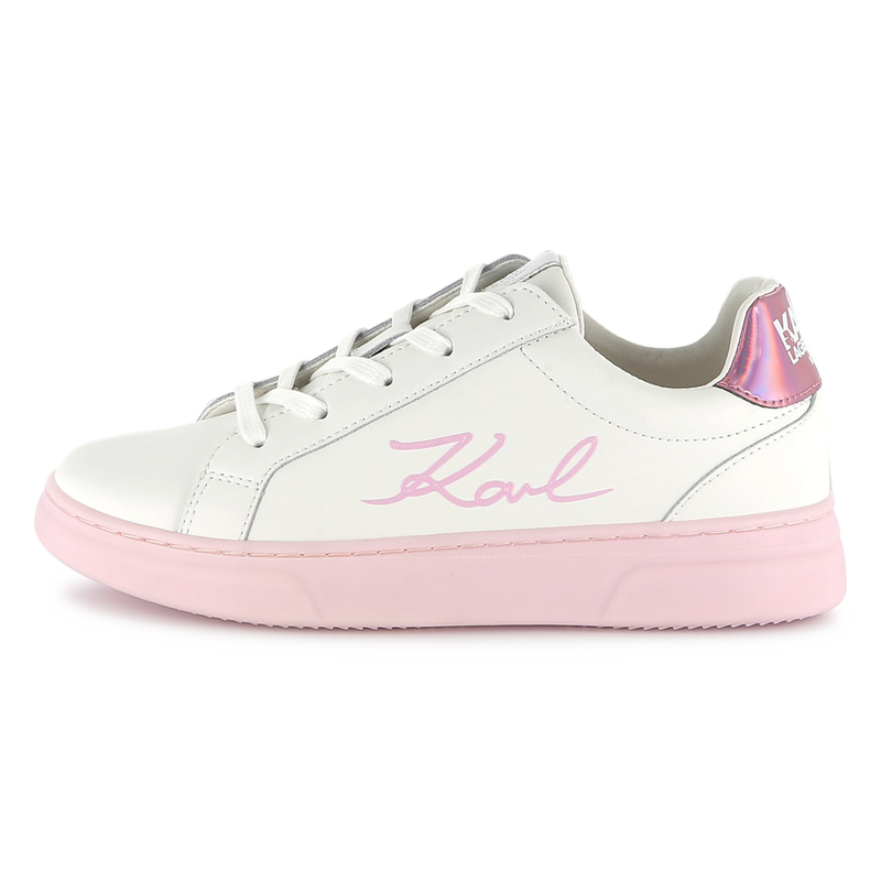 Baskets en cuir à lacets KARL LAGERFELD KIDS 
                    FILLE