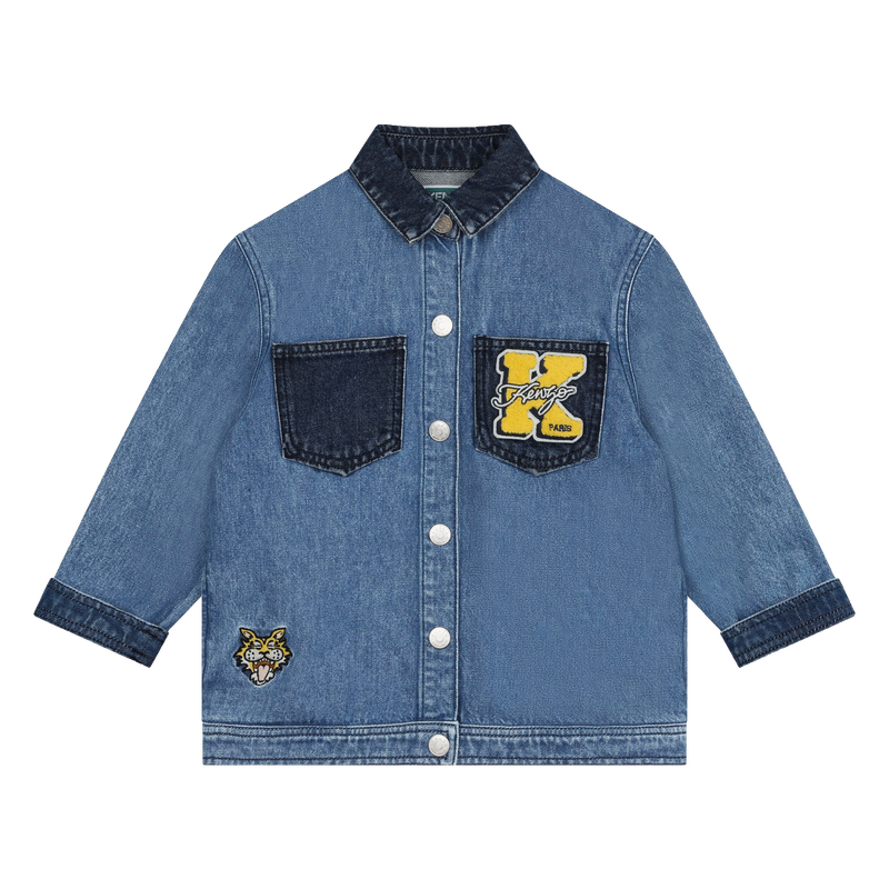 Veste en jean avec badges KENZO KIDS 
                    UNISEXE