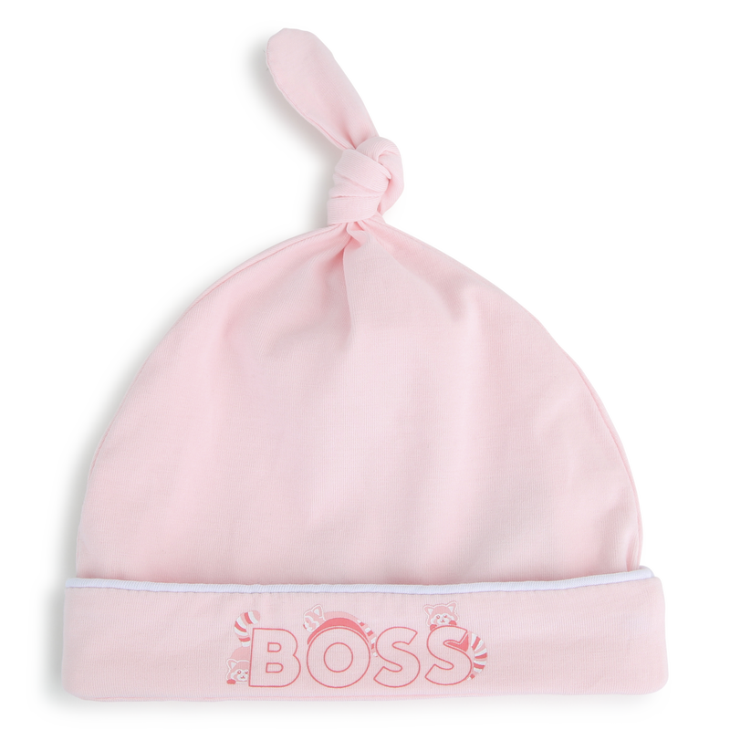 Bonnet de naissance à revers BOSS 
                    FILLE
