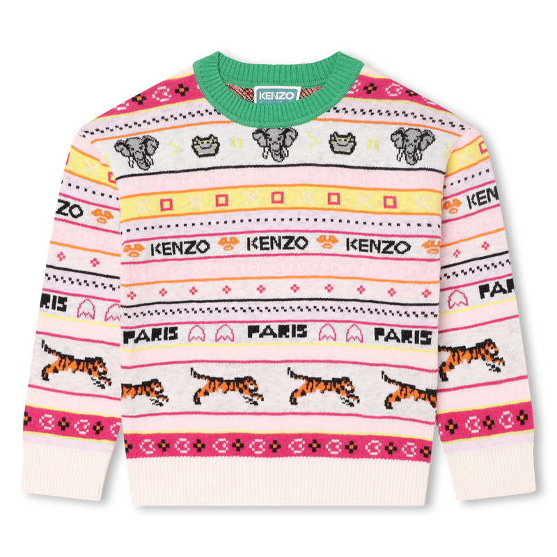 Pull en jacquard multicolore KENZO KIDS 
                    FILLE