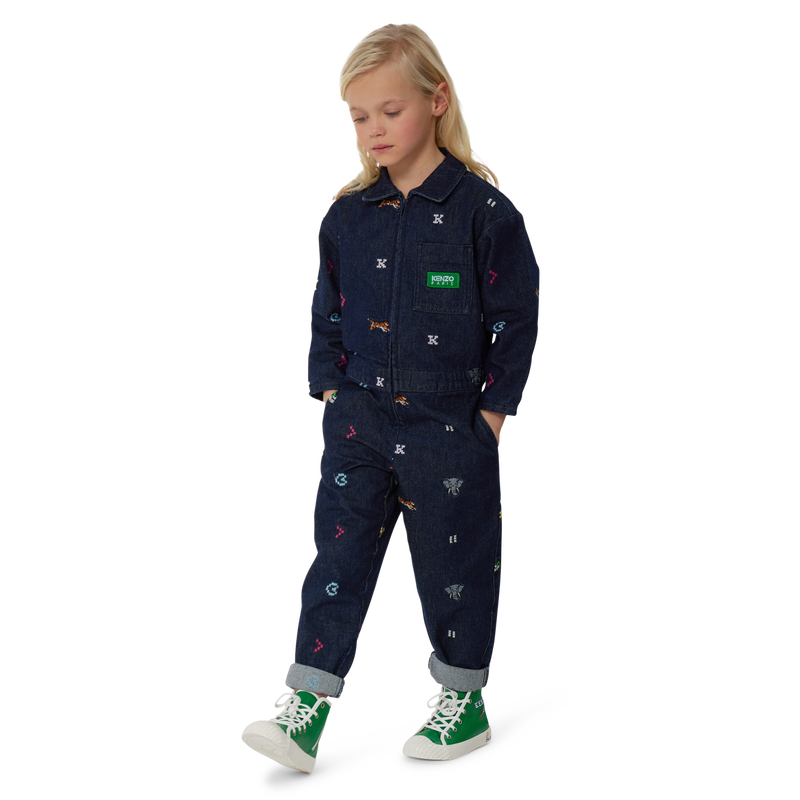 Combinaison en jean brodé KENZO KIDS 
                    FILLE