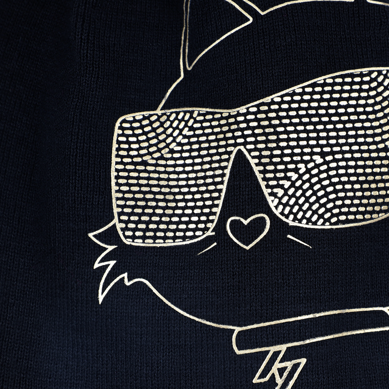 Bonnet tricot à pompon KARL LAGERFELD KIDS 
                    FILLE