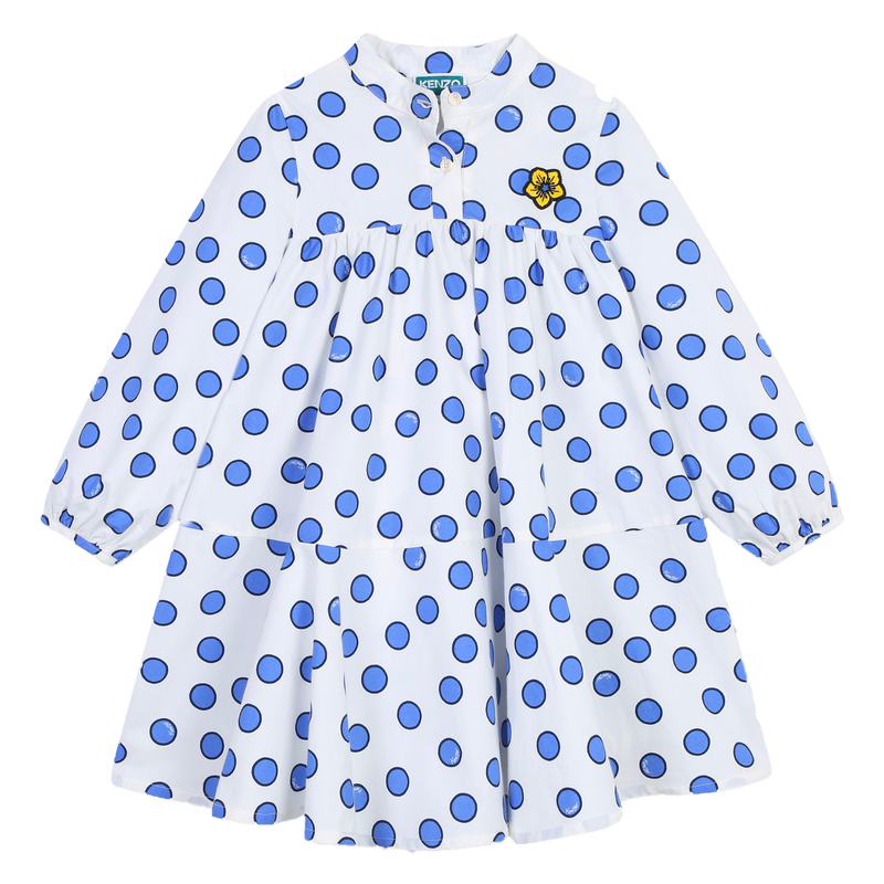 Robe à pois en popeline coton KENZO KIDS 
                    FILLE