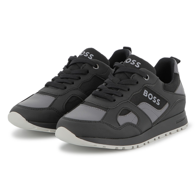 Baskets en simili et toile BOSS GARCON