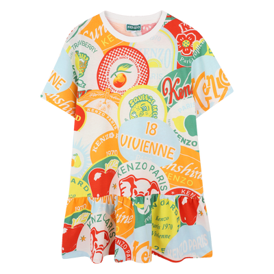 Robe imprim&eacute;e multicolore KENZO KIDS FILLE