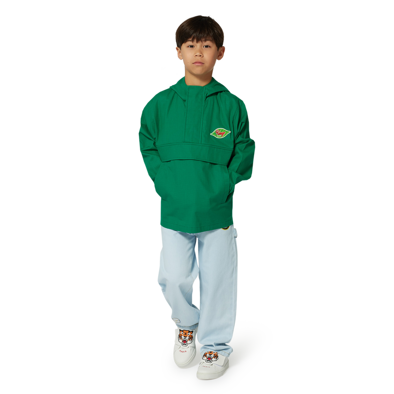 Coupe-vent &agrave; capuche en coton KENZO KIDS 
                        GARCON