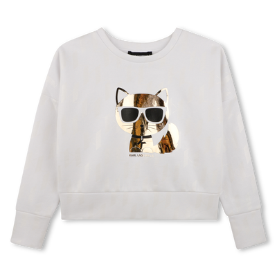 Sweat-shirt-shirt &agrave; manche longue KARL LAGERFELD KIDS FILLE