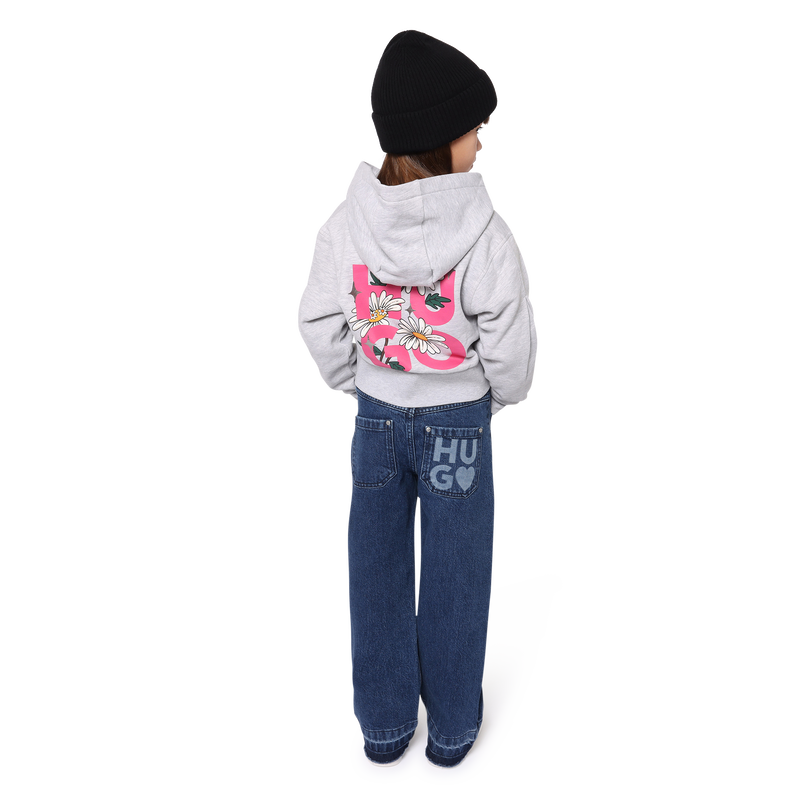 Sweat-shirt zipp&eacute; avec fleurs Hugo 
                        FILLE