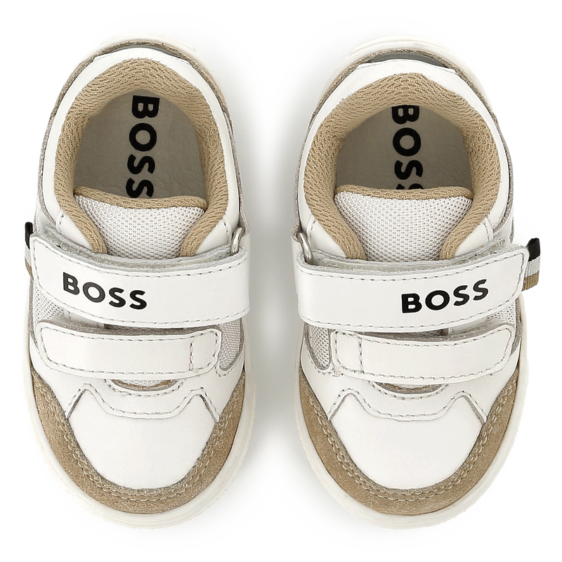 Baskets en cuir à fermeture par bandes auto aggrip BOSS 
                    GARCON