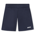 Short uni molletonn&eacute;, BLEU CARGO, hi-res