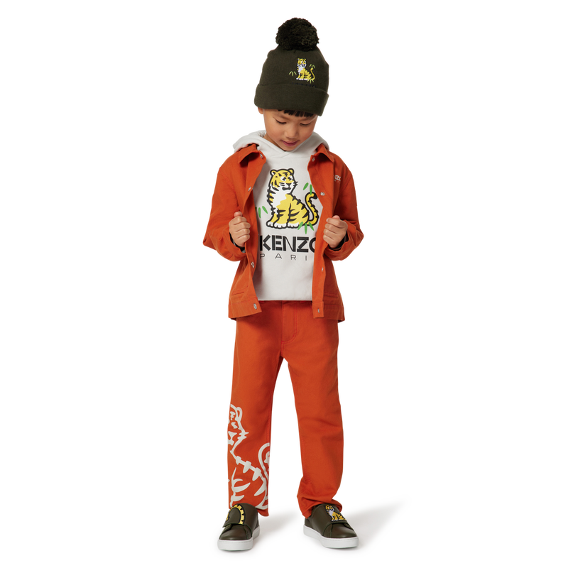 Baskets bande auto-agrippanteées cuir brodé KENZO KIDS 
                    UNISEXE