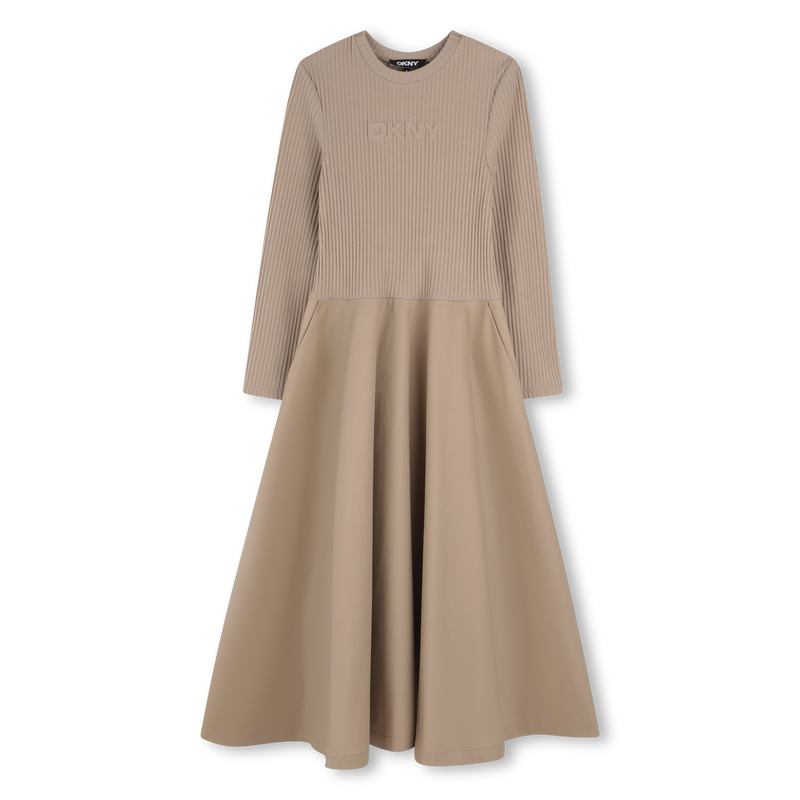 Robe longue bi-matière DKNY 
                    FILLE
