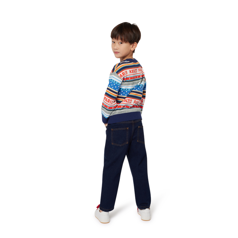Pull jacquard en tricot KENZO KIDS 
                    GARCON