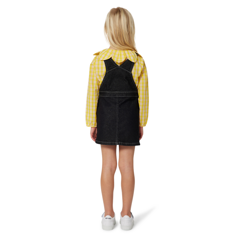 Robe salopette brodée en jean KENZO KIDS 
                    FILLE