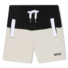 Short bicolore molletonn&eacute;, BLACK, hi-res