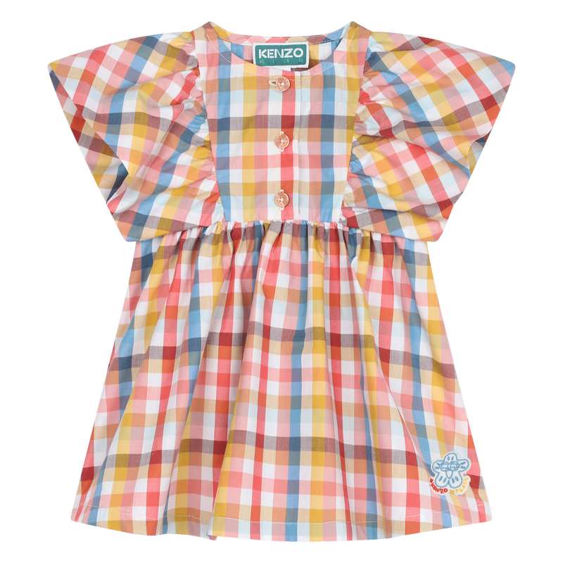 Robe à carreaux en coton KENZO KIDS 
                    FILLE