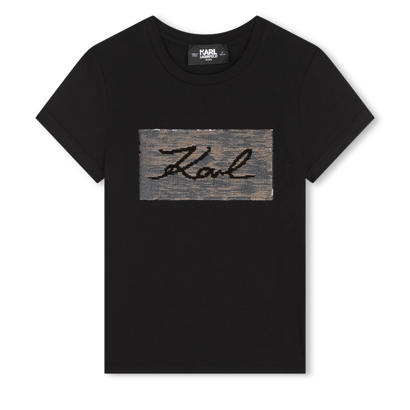 T-shirt orn&eacute; de sequins r&eacute;versibles KARL LAGERFELD KIDS 
                        FILLE