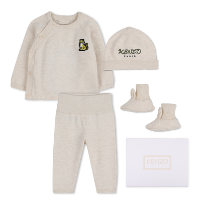 Ensemble pull, pantalon, bonnet et chaussettes KENZO KIDS UNISEXE