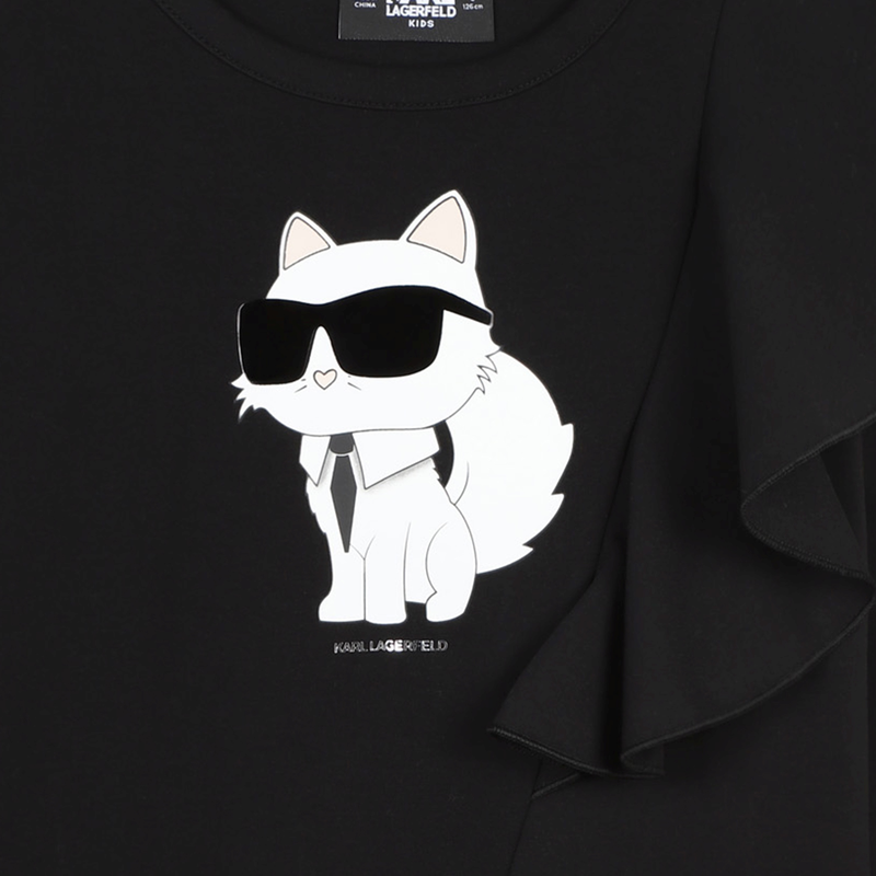 Robe droite avec volants KARL LAGERFELD KIDS 
                        FILLE