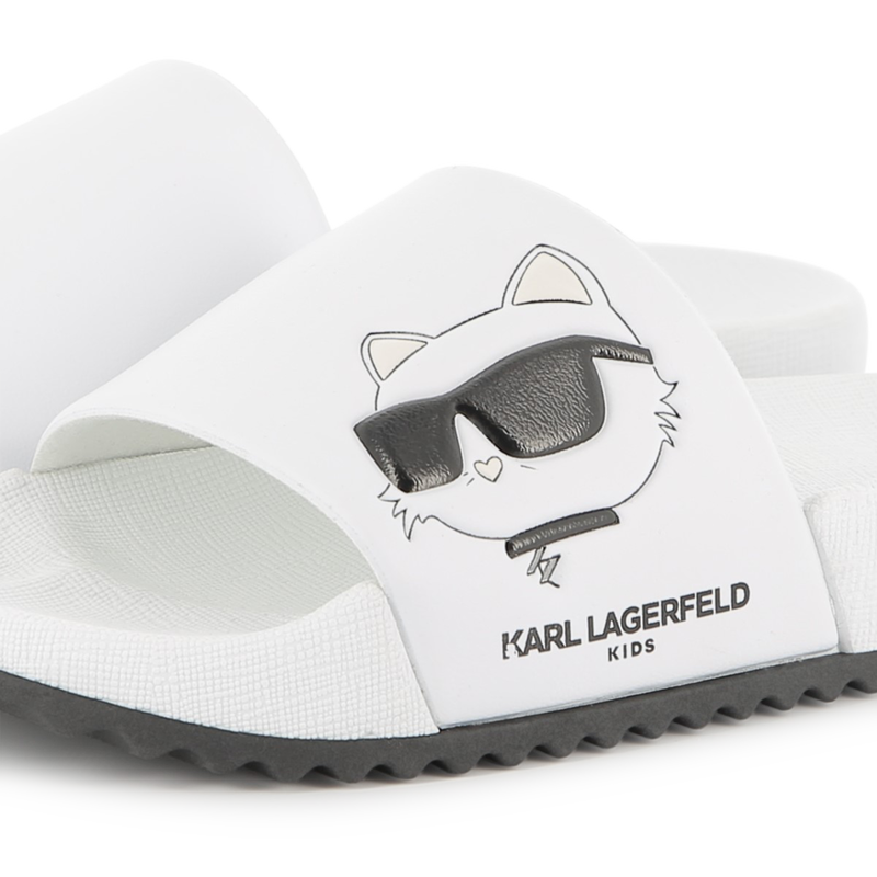 Claquettes avec imprim&eacute; relief KARL LAGERFELD KIDS 
                        FILLE