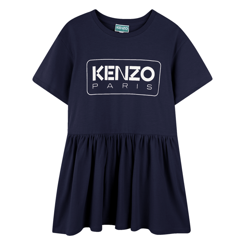 Robe avec imprim&eacute; et volant KENZO KIDS 
                        FILLE